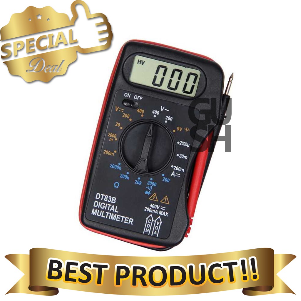 Digital Multimeter AC DC Voltage Tester DT83B -  1999 Display Value