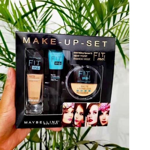 ✺ Maybeline Fit Me Set 3in1 / 4IN1 Make Up Set / MAKE UP SET MEIBELLINE FIT ME 3IN1 ☚