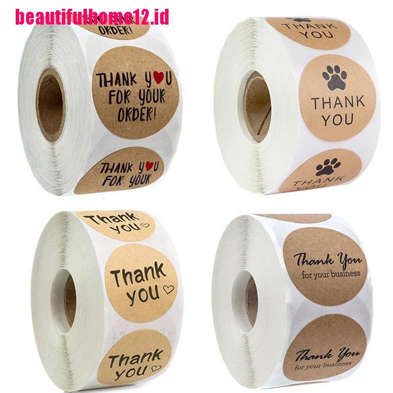 500pcs Stiker Label Segel Tulisan Thank you for your order Handmade Untuk Kemasan