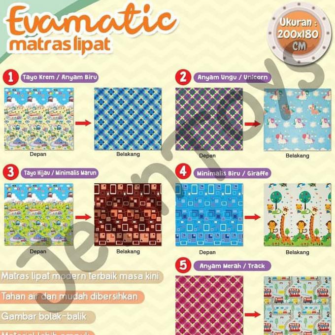Jenntoys - Playmat Matras Alas Lantai Evamatic Baru - Karpet Lipat Eva - Gambar Satu - Termurah 