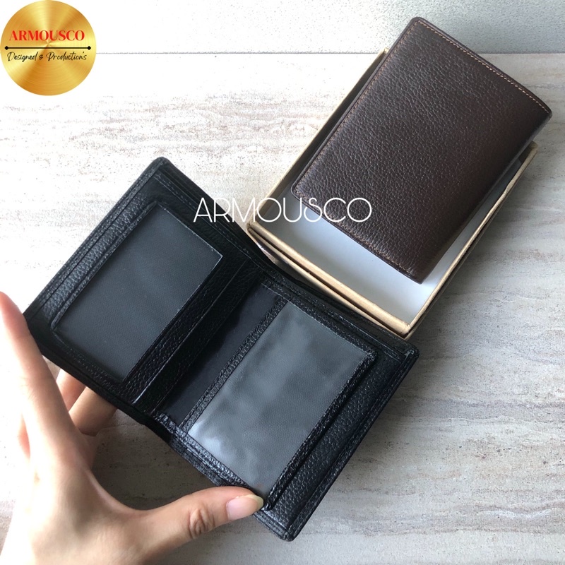 Dompet Pria Kulit Asli Lipat Berdiri /Vertikal