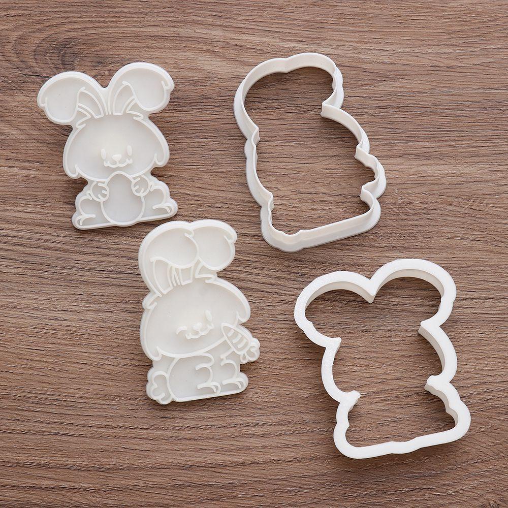 R-FLOWER Cetakan Paskah DIY Pesta Paskah Cookie Kelinci Happy Easter Biscuit Cutting Mold