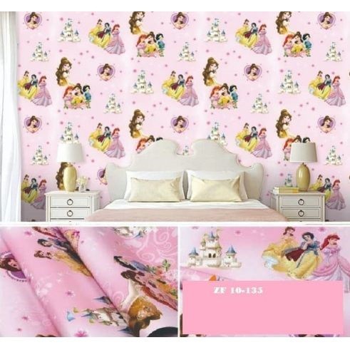 Wallpaper Stiker Dinding Karakter Princess Pink