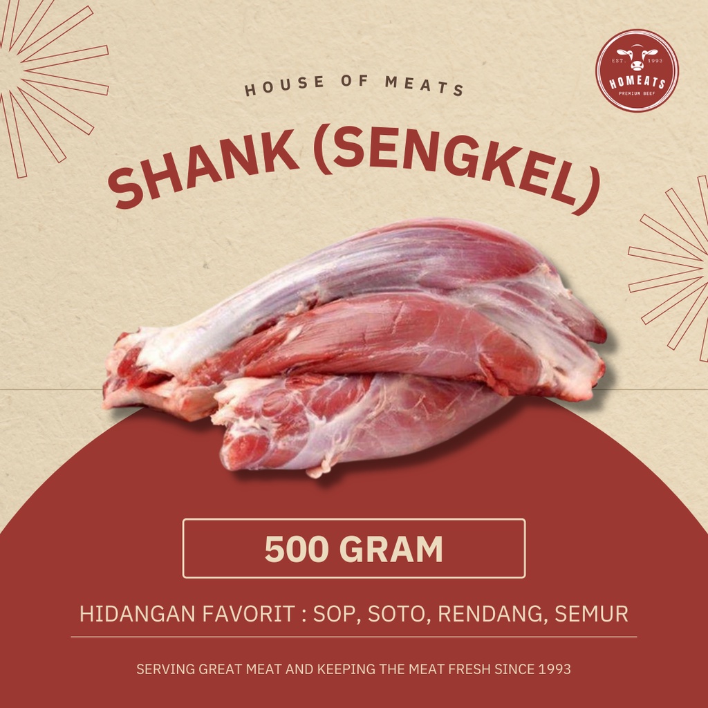 

Daging Sengkel Sapi Lokal Segar Halal Fresh Premium 500 Gram 1/2 KG - Untuk Semur Rendang Sop Soto Rawon