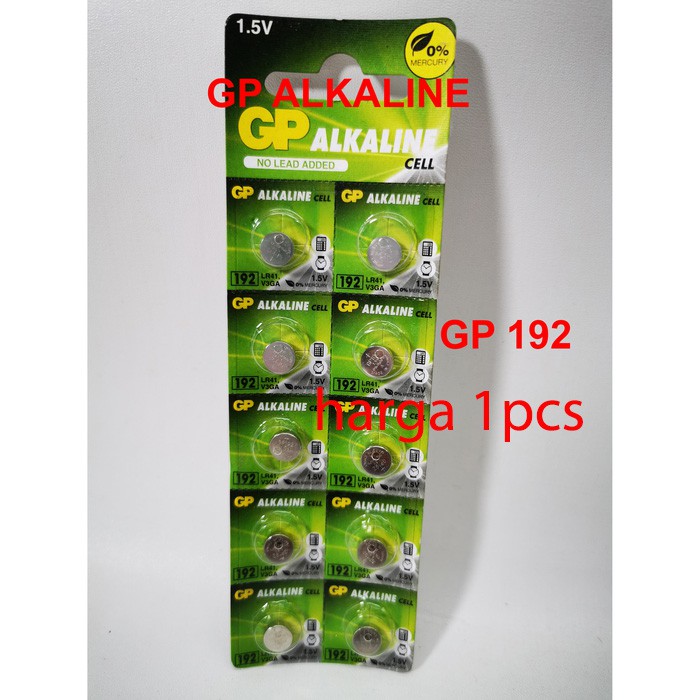 GP alkaline 192 Baterai LR 41 LR41 AG3 AG-3 / Batre Battery jam