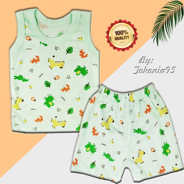 Setelan Singlet / Kaos Kutung Warna Baby Tara - Katun Soft premium SNI