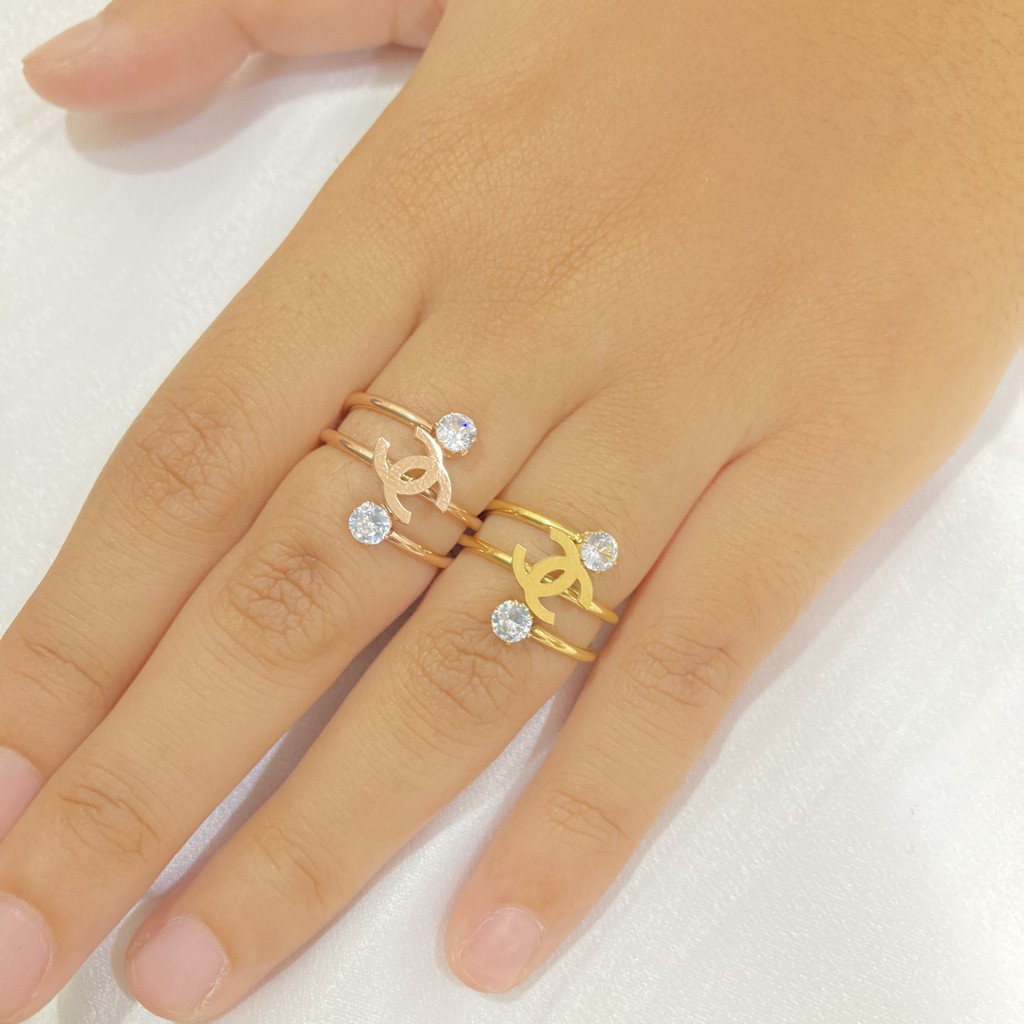 Cincin Titanium Perhiasan Wanita Anti Karat Branded Korean Style