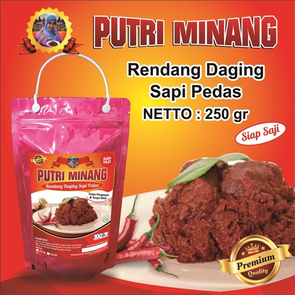 

RENDANG DAGING SAPI PEDAS 250 GR SIAP SAJI PUTRI MINANG