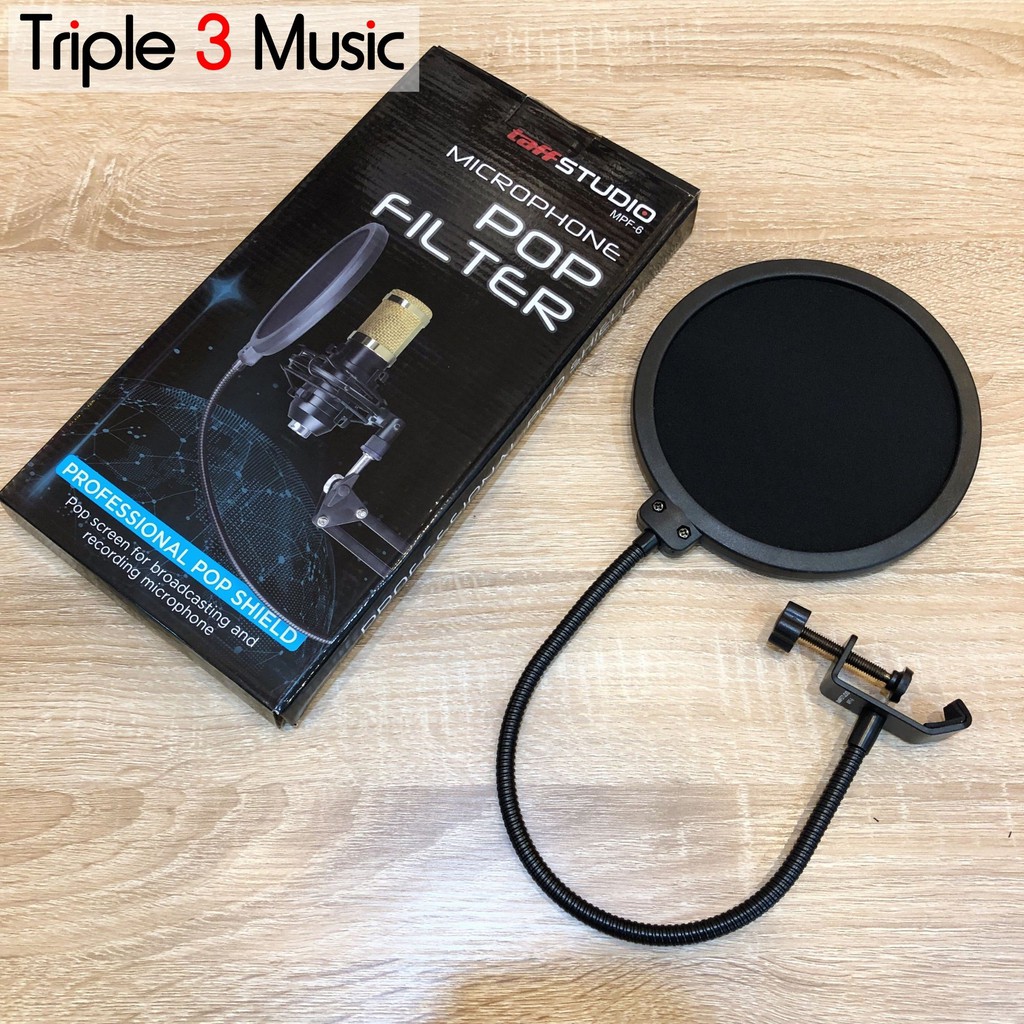 TaffSTUDIO Pop Filter Pop shield Dual Layer Triple 3 Music