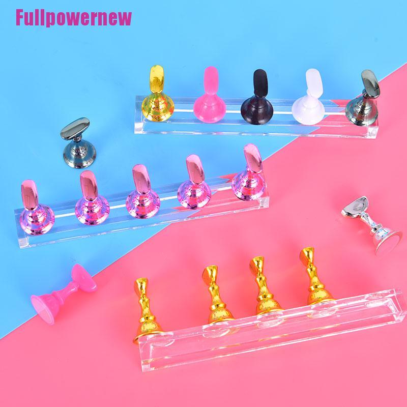 (Full) Stand Holder Kuku Palsu Magnetik Untuk Latihan Nail Art / Manicure