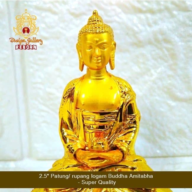 2.5&quot; Patung/ Rupang Logam Buddha Amitabha - Super Quality