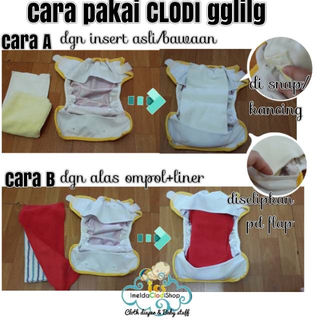 Clodi newborn gg lil g 3-9kg motif polos dpt 1 insert popok kain diaper cuci ulang clody SNI