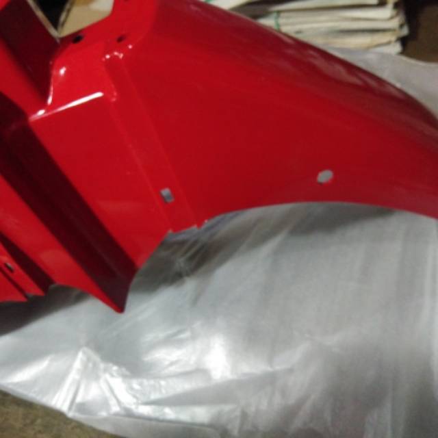 Spakbor depan satria 2tak lumba merah original