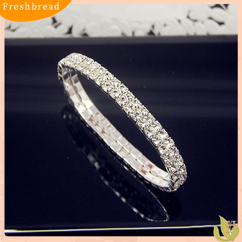 |Frebre Frebre| Gelang Tangan Berlian Imitasi Stretch Multi Baris Untuk Pengantin Wanita