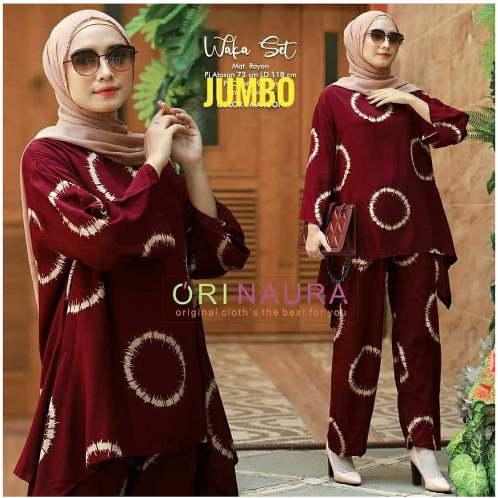ONE SET WAKA WAKA JUMBO - SETELAN WANITA JUMBO