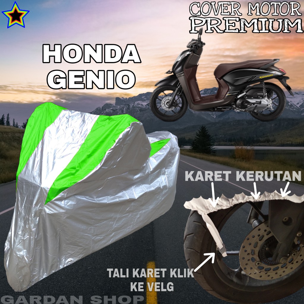 Sarung Motor HONDA GANIO Silver HIJAU Body Cover Penutup Pelindung Motor Genio PREMIUM