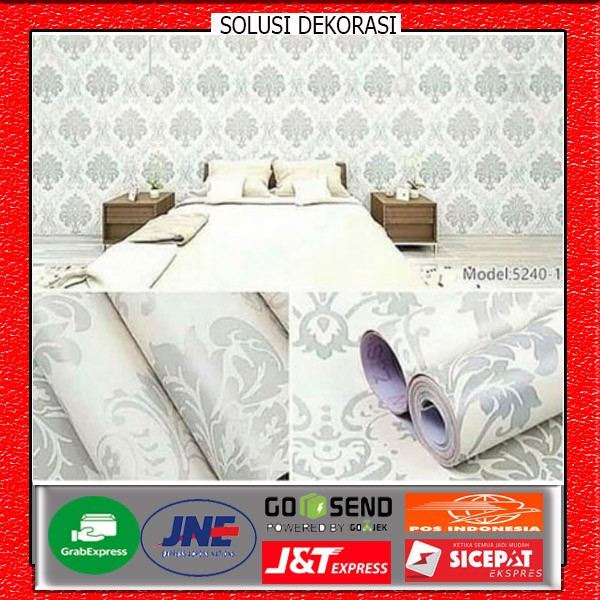 wallpaper stiker dinding | motif batik silver | solusi dekorasi  | anti air