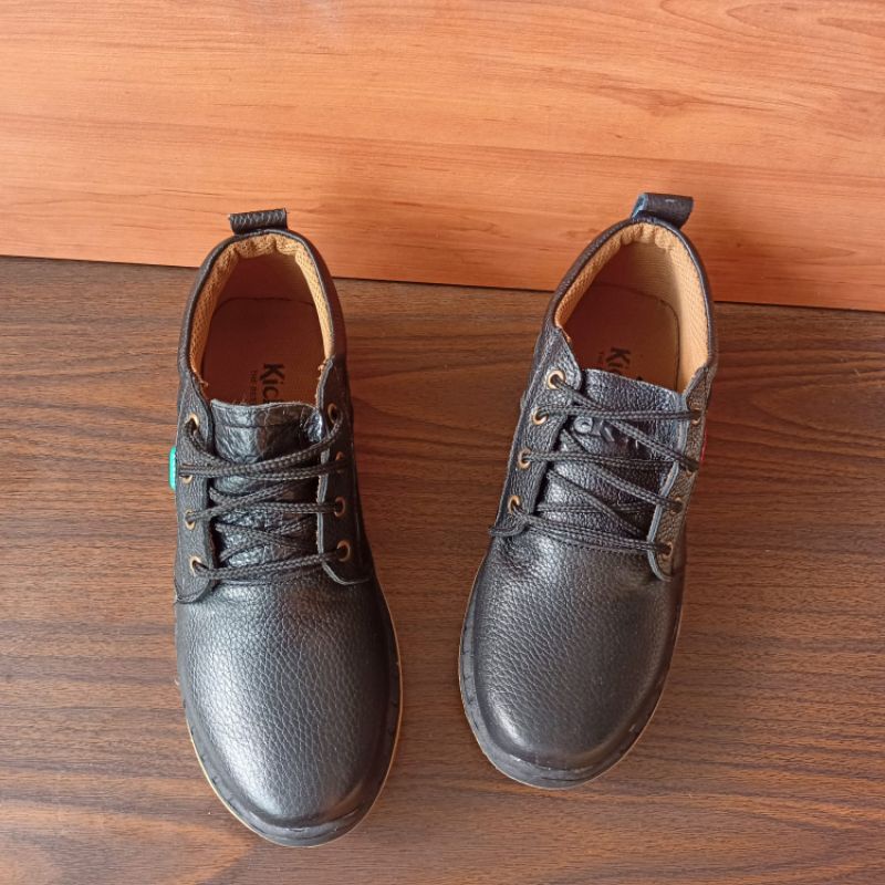 Kickers Sepatu Sneakers Casual Kasual Pria Bahan Kulit Asli Kekinian Elegan