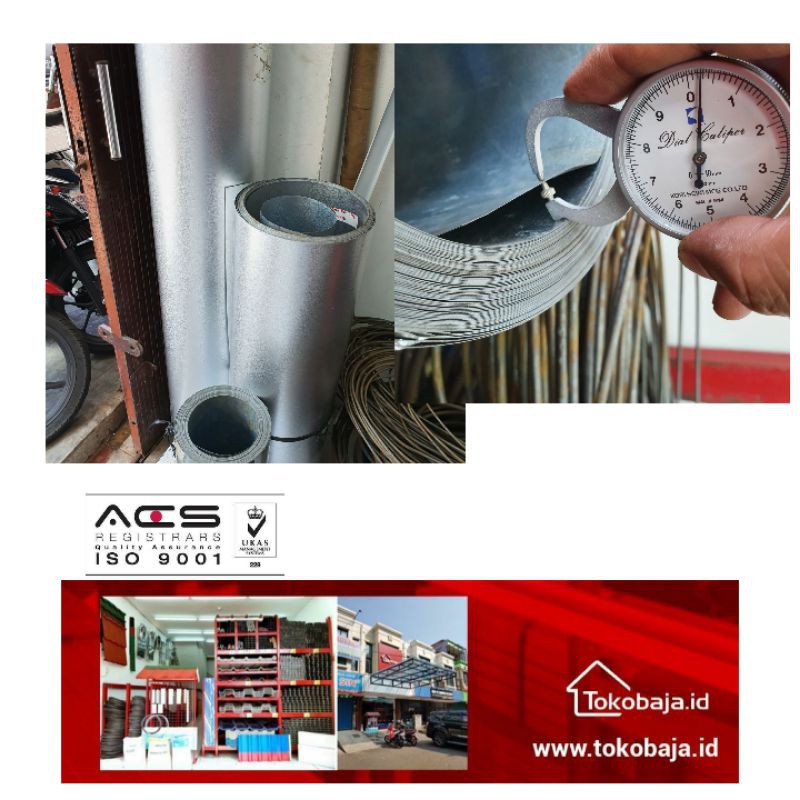 seng plat galvanis 0.25mm x tinggi 90cm