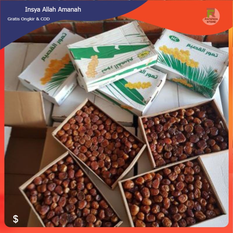 Kurma Sukari Premium Ranuna / Premium Al Baraqa / Al Qassim / Kurma Sukari 3kg Pekanbaru