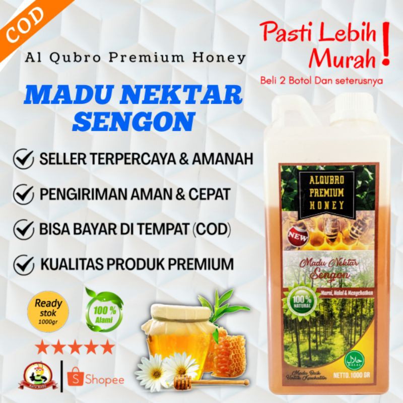 

Madu Asli Al Qubro Premium 1Kg Madu Varian Nektar Sengon