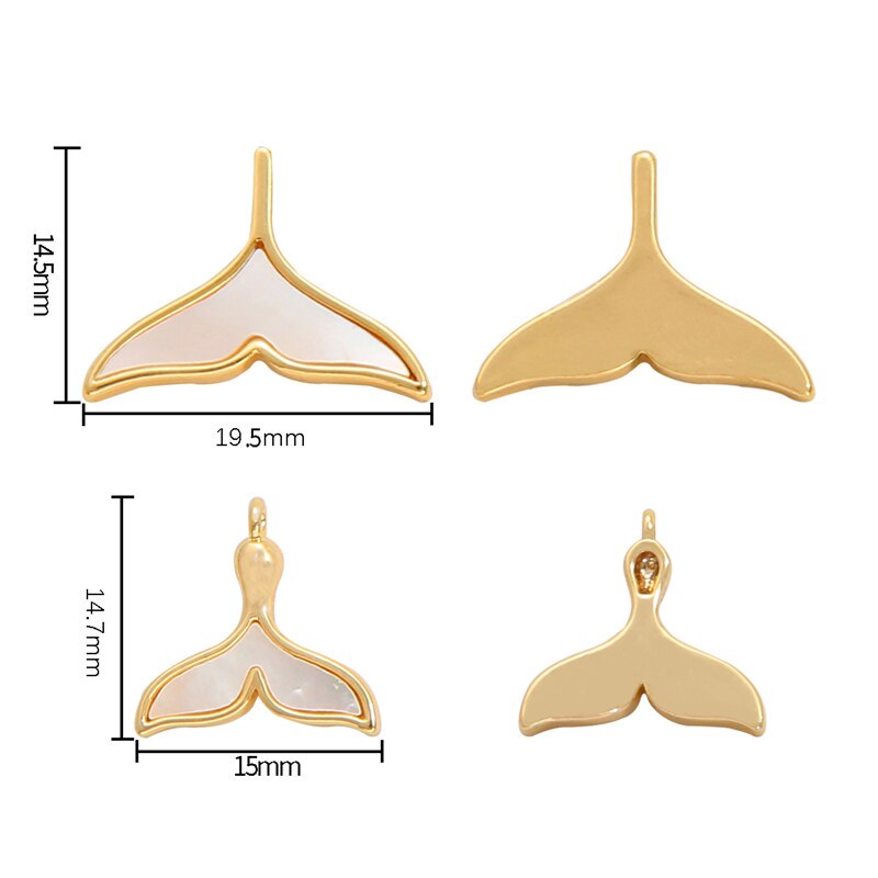 1Pc Charms metal Whale Tail 18K Gold Plated Making Pendant Fit Jewelry Finding  DIY Bracelet Necklace Accessories