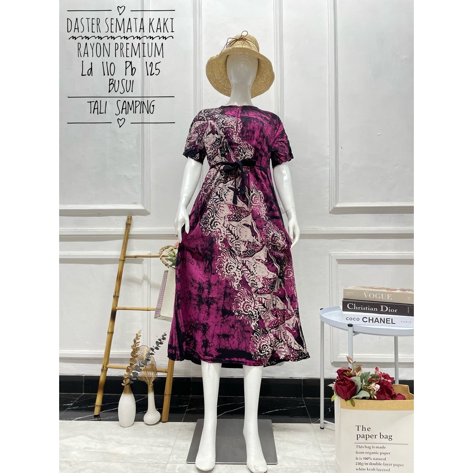 Hot Sale ! Daster Long Semata Kaki abstrak cap - Daster Twill Rayon - Daster Jumbo lengan pendek - Daster Batik Usman kekinian-20