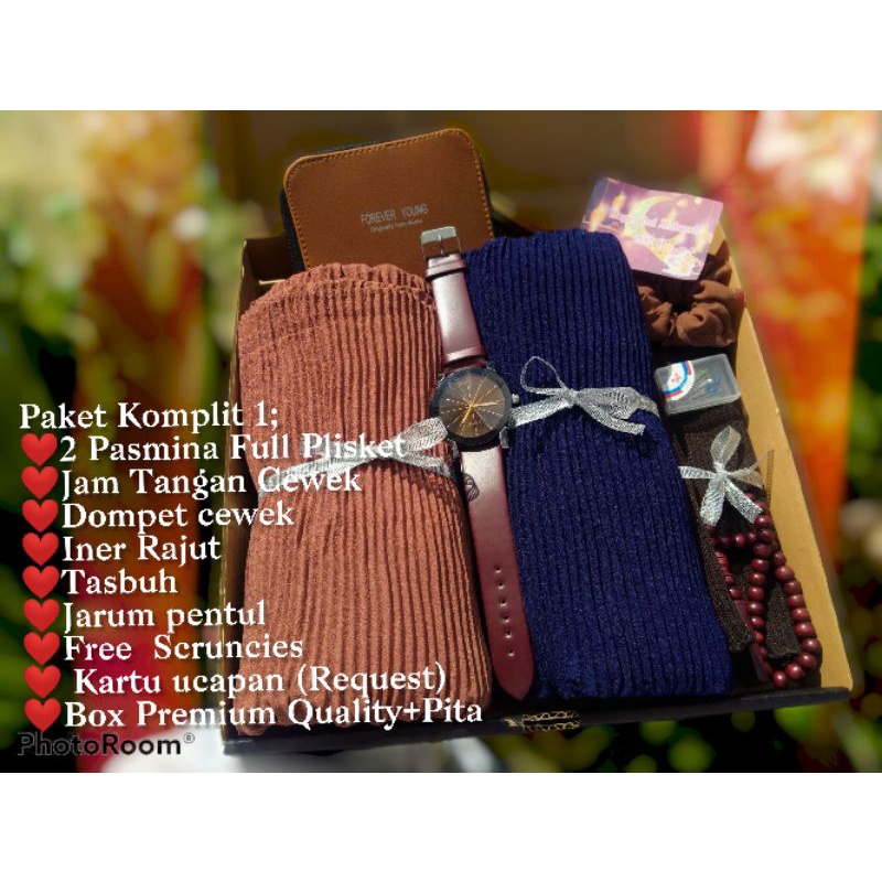 

❤️FULL PLISKET ❤️ Hampers hijab pasmina full Plisket,kado ulang tahun cewek, Hempers idul adha