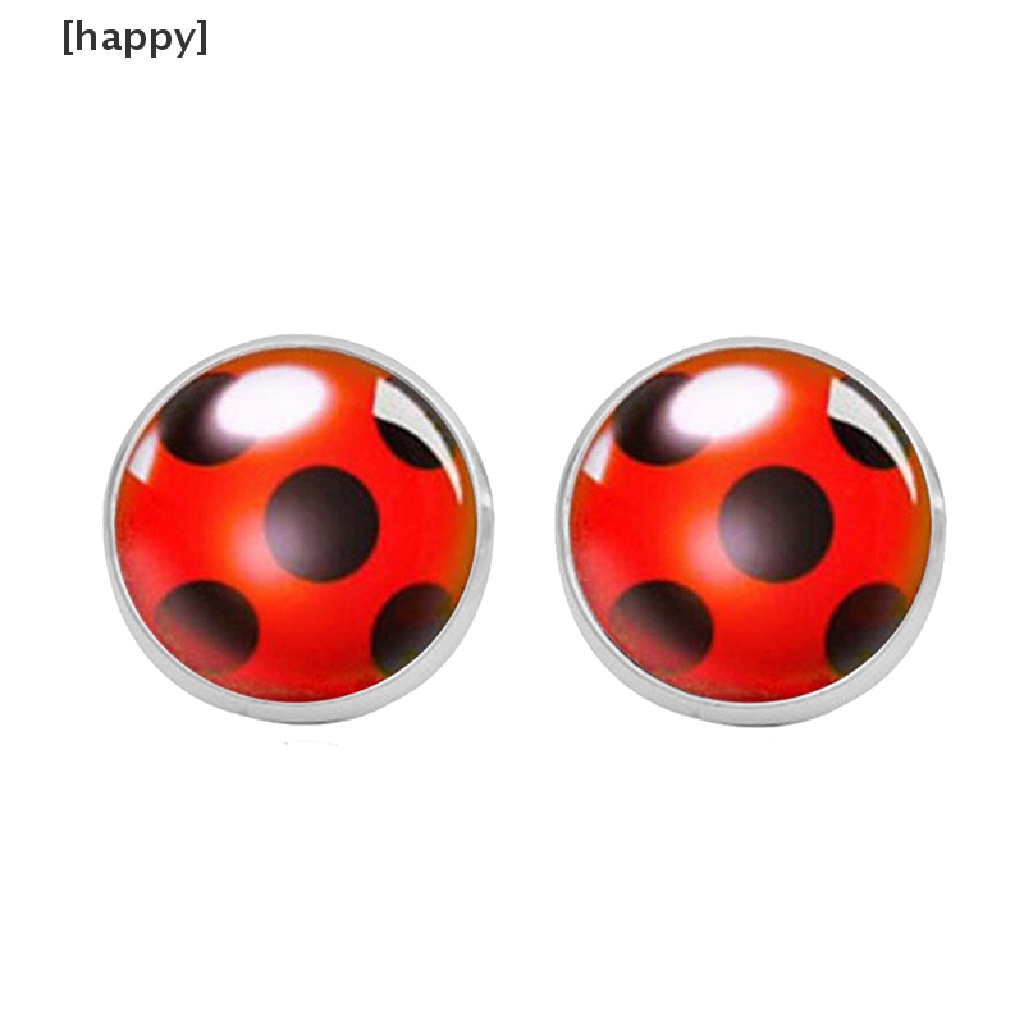 HA Cute Ladybug Ear Stud Earrings Animal Circle Earrings Women Party Gift Jewelry ID