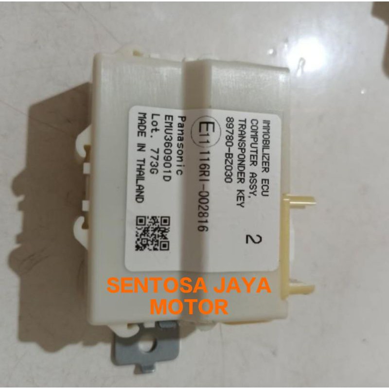 Ecu Komputer Computer Modul Immobilizer Toyota Agya Calya Sigra Ayla 1.2cc  2016-2019 89780-BZ030 original