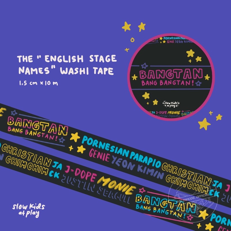 

THE ENGLISH STAGE NAMES WASHI TAPE