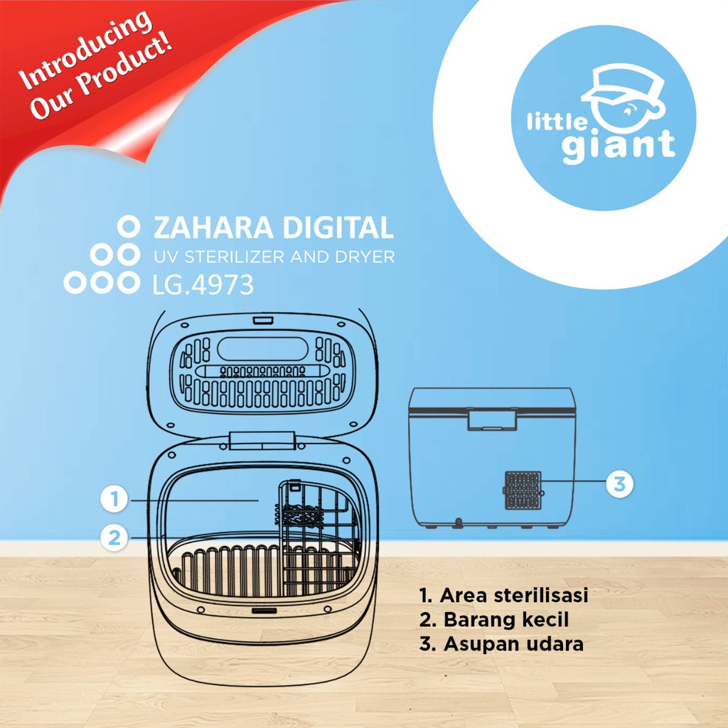 Little Giant Zahara Digital UV Sterilizer And Dryer LG-4973