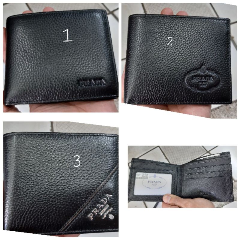Dompet pria kulit mewah elegant Prada