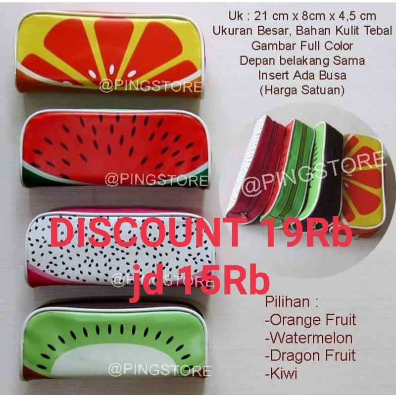 

DISCOUNT SALE Pencil Case or Pouch Serbaguna Fruity or Buah
