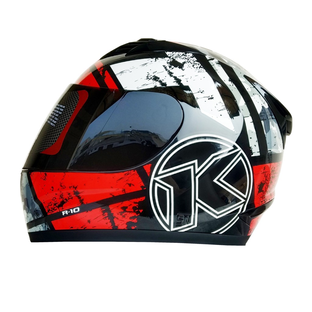 KYT R10 SERI 3 BLACK RED KYT R-10 SMOKE VISOR ORIGINAL KYT