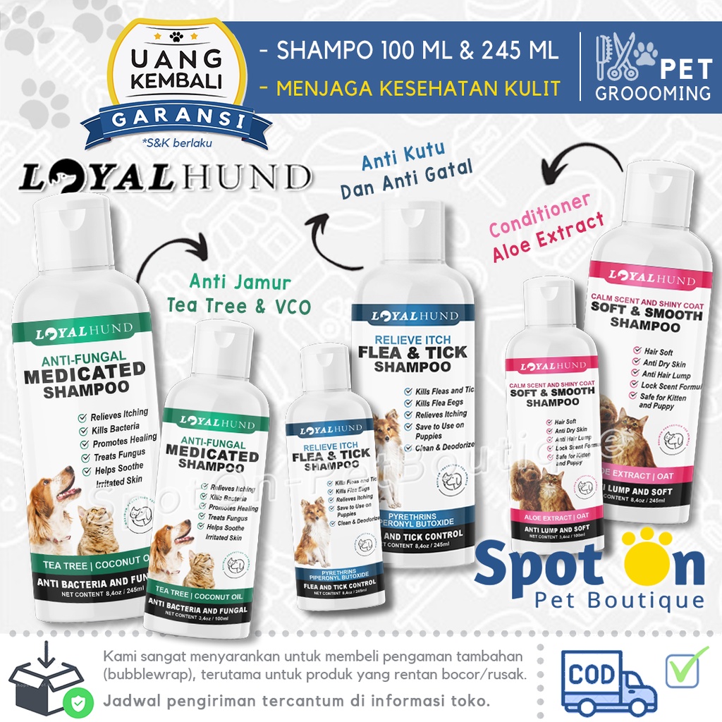 Shampo Kucing dan Anjing Anti Kutu dan Jamur, Conditioner Loyal Hund