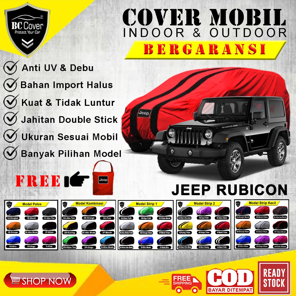 Cover Body Mobil Rubicon / Sarung Mobil Jeep Rubicon / Selimut Mantel Tutup Pelindung Jas Mantol Kerudung Penutup Jeep Rubicon Outdoor