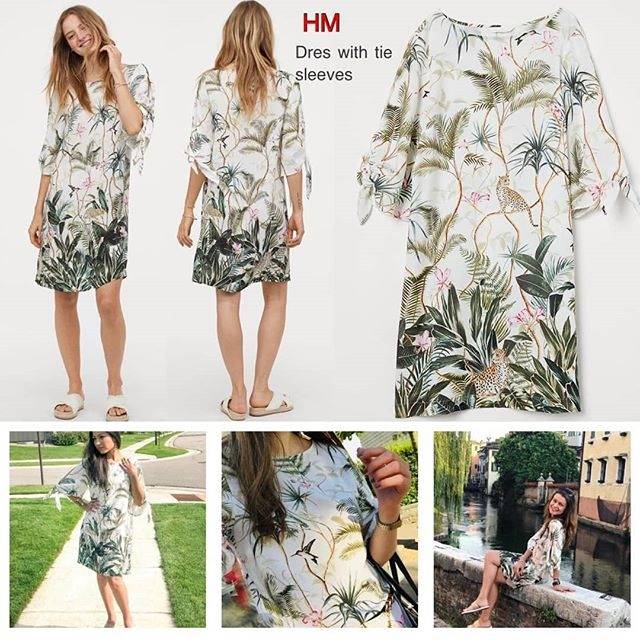 HM dress with tie sleeves