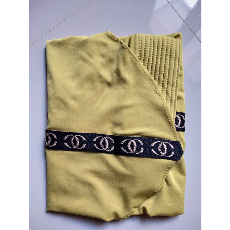 Jilbab instan Renda Channel Kerudung kekinian Bergo terbaru 2021 Hijab Dewasa syar'i-Kuning Lemon