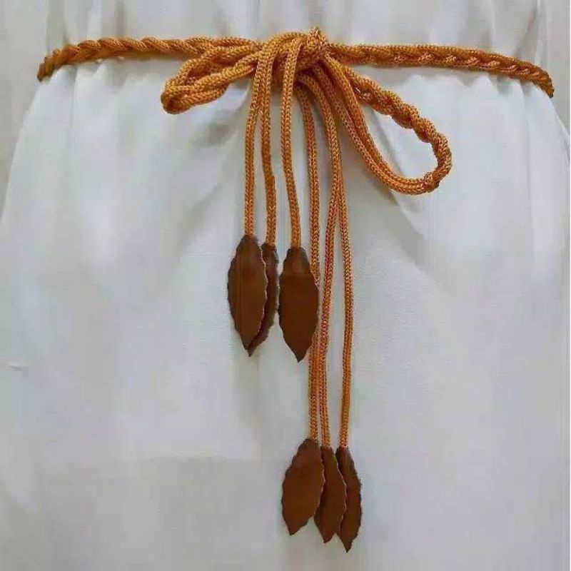 Ikat Pinggang Strap Kepang Tipis Bahan Jalinan Tambang