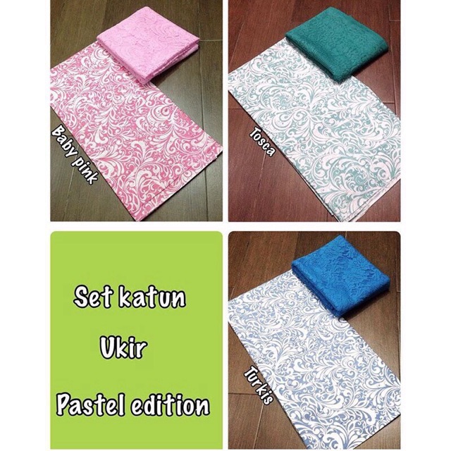 

Set katun ukir pastel