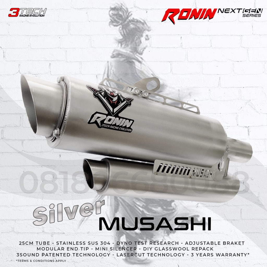MATIC 150cc-160cc KNALPOT 3 SUARA 3tech Ronin Musashi NextGen Series Fullsytem Bergaransi Resmi VARI