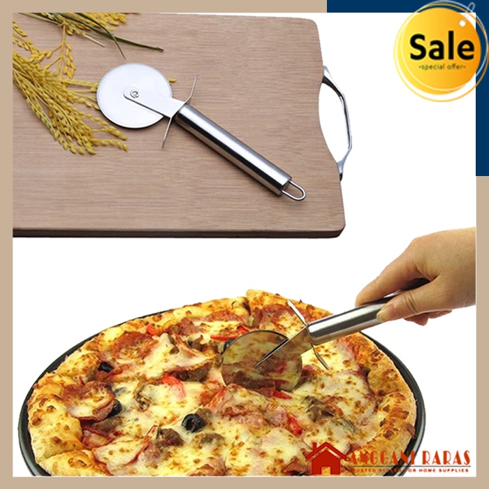 Pisau Dapur Roller Pizza Pemotong Pizza Kue Tart Ulang Tahun Stainless Steel Roller Cutter