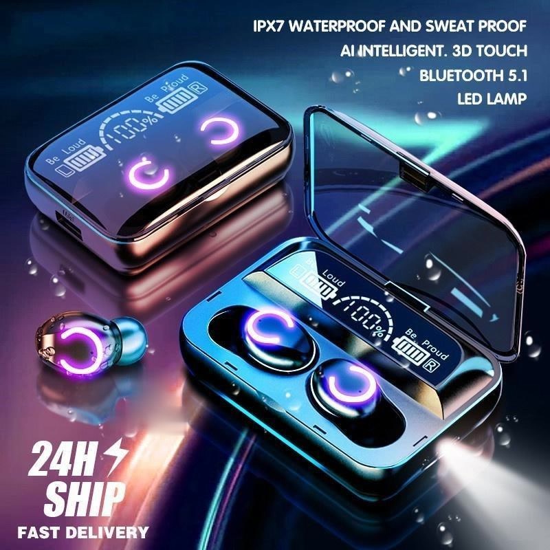 SPIA（COD）TWS F9-47 Wireless Earphone Headset Bluetooth 5.0 Dengan Mikrofon HIFI Stereo 9D With 3000 