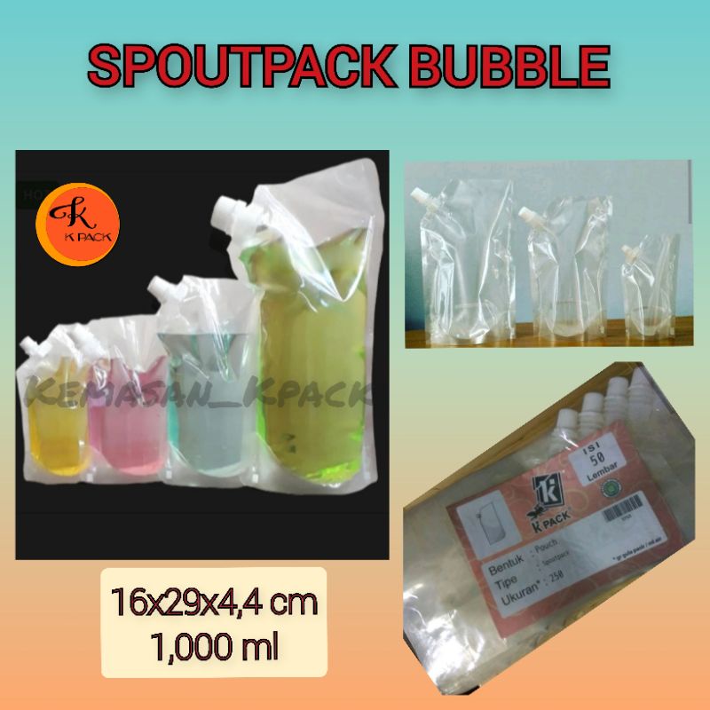 SPOUTPACK BUBBLE 1000 ML ( per pack)