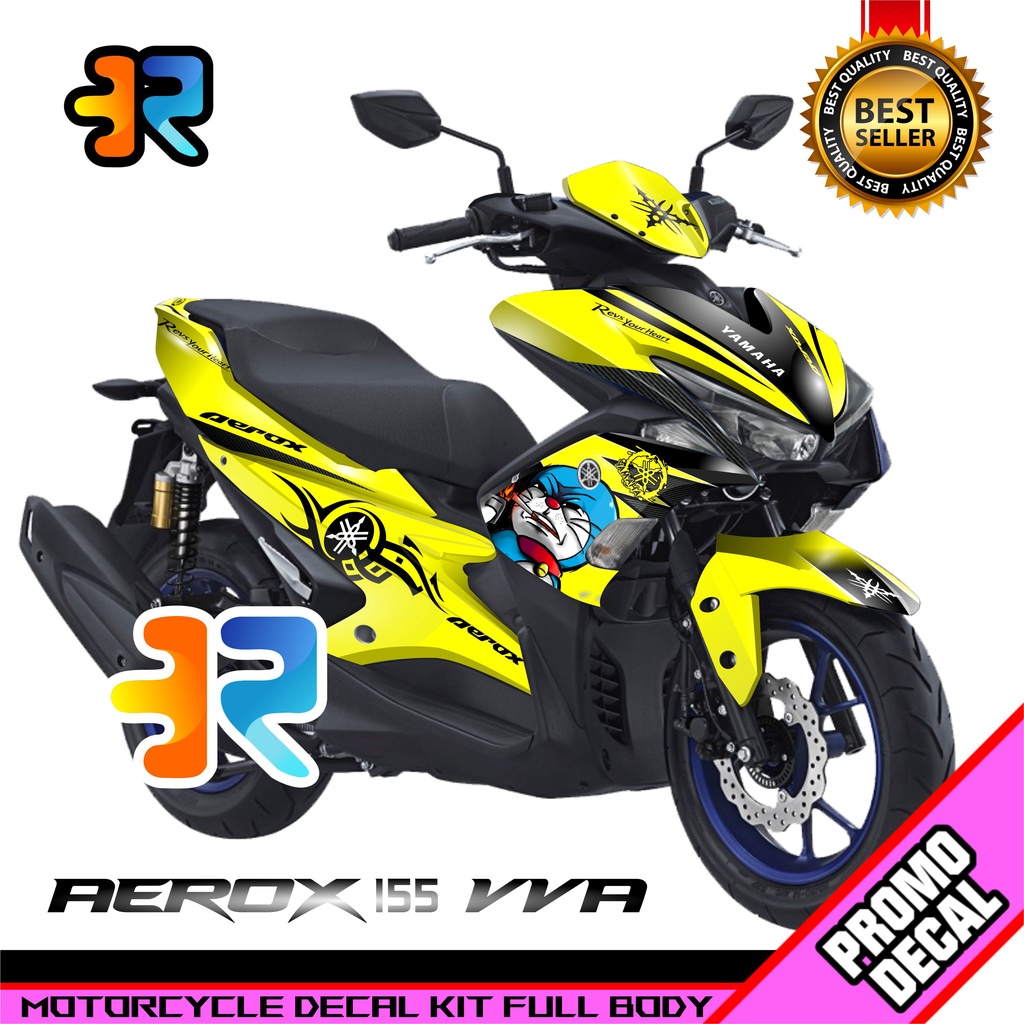 Decal Motor Aerox 155 Doraemon Preman Sticker Logo Emblem Aerox 155 Doraemon Preman Full Body