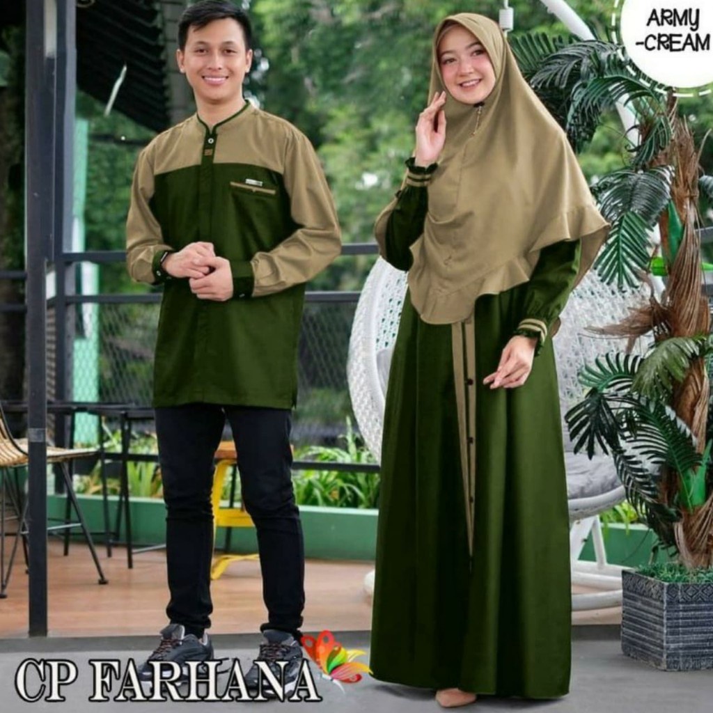 baju couple pasangan radhani set gamis couple keluarga kapelan suami istri kapel pacar lamaran lebaran kekinian terlaris terbaru 2022