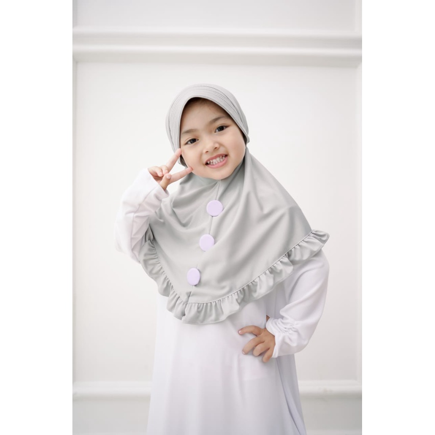 ALFATIH STORE / Hijab Anak Malika Jersey / variasi kancing depan / Jilbab anak murah