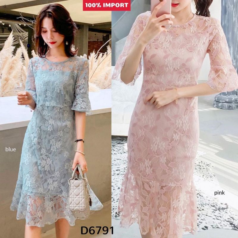 D6791 Fairies Bellsleeve Lace Dress (100% import)