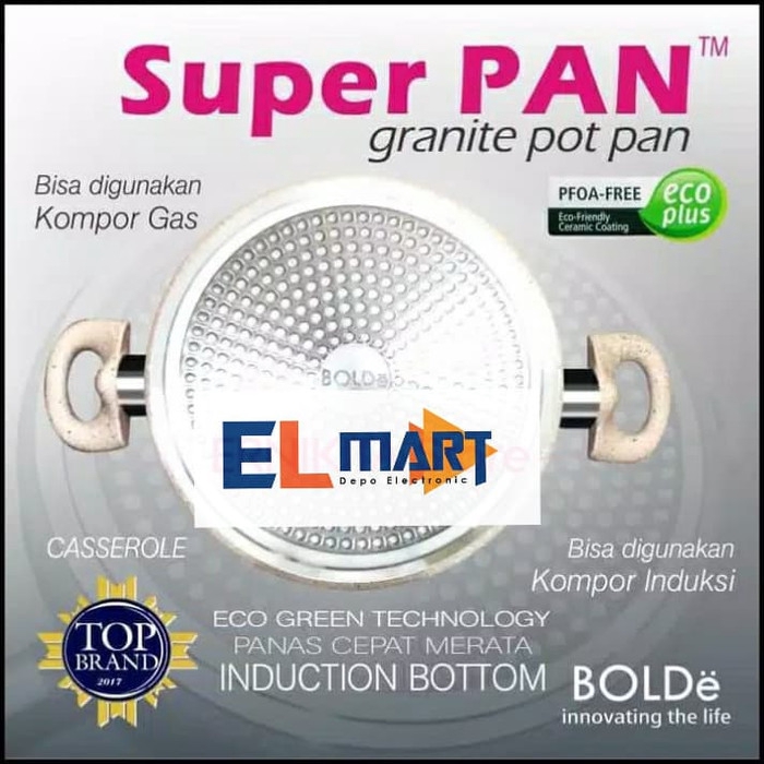 BOLDe super pan casserole 24cm beige + lid - super pan granite coating